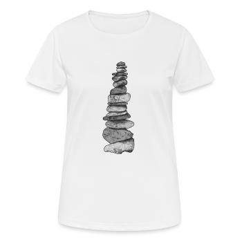 Stone Stack - Stone Balance - Stone Male - Women's Breathable T-Shirt - white - Front - AI Model Female 172 dark (172cm)