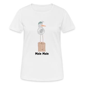 moin moin - T-shirt respirant Femme - blanc - Devant - AI Model Female 172 dark (172cm)