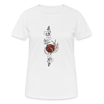 Schnecke - Frauen T-Shirt atmungsaktiv - Weiß - Vorne - AI Model Female 172 dark (172cm)