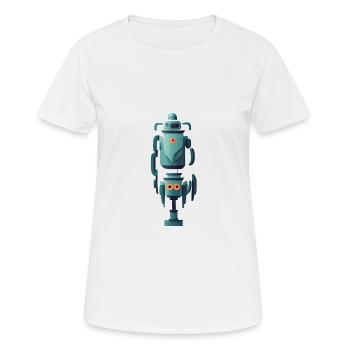 Robot debout en deux parties - T-shirt respirant Femme - blanc - Devant - AI Model Female 172 dark (172cm)