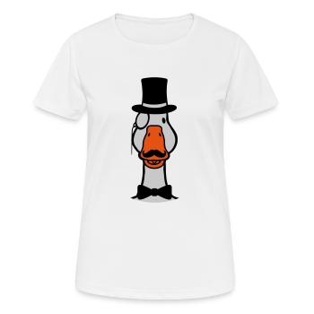 Cylindre Comic Goose Sir - T-shirt respirant Femme - blanc - Devant - AI Model Female 172 dark (172cm)