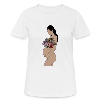 Enceinte - T-shirt respirant Femme - blanc - Devant - AI Model Female 172 dark (172cm)