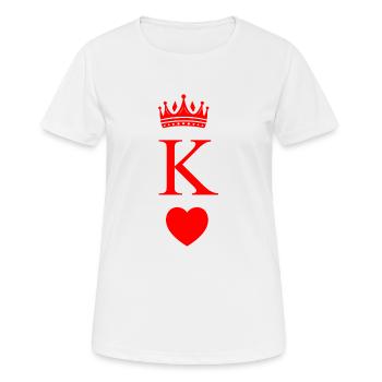 König & Herzkönigin - Passendes Paar - König - Frauen T-Shirt atmungsaktiv - Weiß - Vorne - AI Model Female 172 dark (172cm)