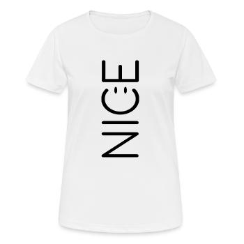Nice - Frauen T-Shirt atmungsaktiv - Weiß - Vorne - AI Model Female 172 dark (172cm)