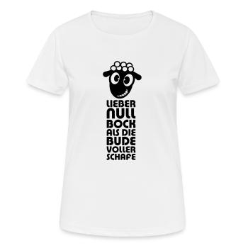 Null BockVersion 2 - Frauen T-Shirt atmungsaktiv - Weiß - Vorne - AI Model Female 172 dark (172cm)