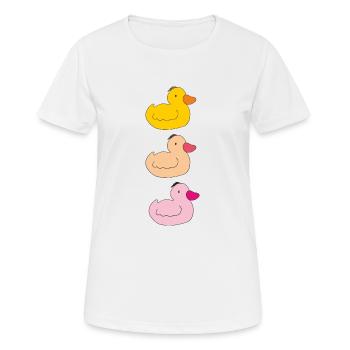 Canetons colorés - T-shirt respirant Femme - blanc - Devant - AI Model Female 172 dark (172cm)