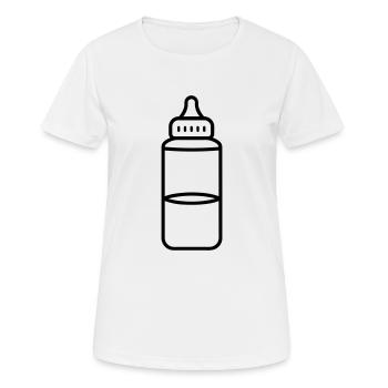 Flasche - Frauen T-Shirt atmungsaktiv - Weiß - Vorne - AI Model Female 172 dark (172cm)