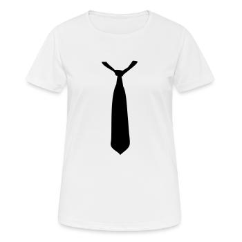 Krawatte - Frauen T-Shirt atmungsaktiv - Weiß - Vorne - AI Model Female 172 dark (172cm)