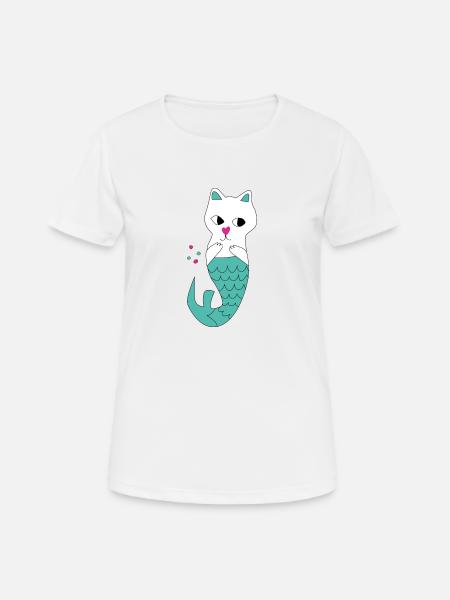 Cat Mermaid - Women's Breathable T-Shirt - white