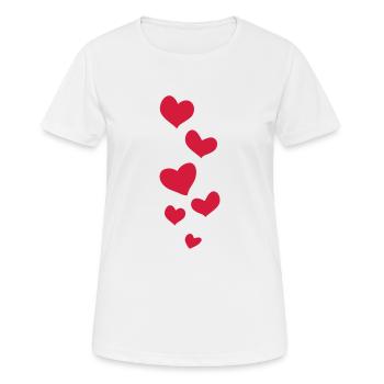 sechs rote Herzen - Frauen T-Shirt atmungsaktiv - Weiß - Vorne - AI Model Female 172 dark (172cm)