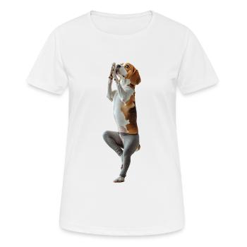 Beagle - Frauen T-Shirt atmungsaktiv - Weiß - Vorne - AI Model Female 172 dark (172cm)