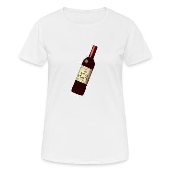 bouteille de vin en vino veritas - T-shirt respirant Femme - blanc - Devant - AI Model Female 172 dark (172cm)
