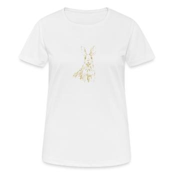 Motifs illustrés avec lapin - T-shirt respirant Femme - blanc - Devant - AI Model Female 172 dark (172cm)