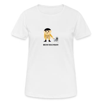 mein ernster deutscher Nachbar - Frauen T-Shirt atmungsaktiv - Weiß - Vorne - AI Model Female 172 dark (172cm)