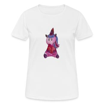 Happy little Einhorn Rosalie - Frauen T-Shirt atmungsaktiv - Weiß - Vorne - AI Model Female 172 dark (172cm)