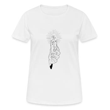 Bougie - T-shirt respirant Femme - blanc - Devant - AI Model Female 172 dark (172cm)