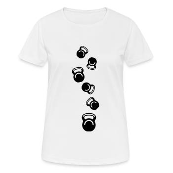 Hantel gewichte icon - Frauen T-Shirt atmungsaktiv - Weiß - Vorne - AI Model Female 172 dark (172cm)