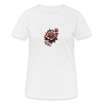 Belle fleur - T-shirt respirant Femme - blanc - Devant - AI Model Female 172 dark (172cm)