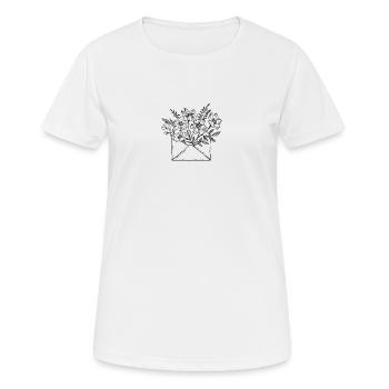 Blumenpost - Frauen T-Shirt atmungsaktiv - Weiß - Vorne - AI Model Female 172 dark (172cm)