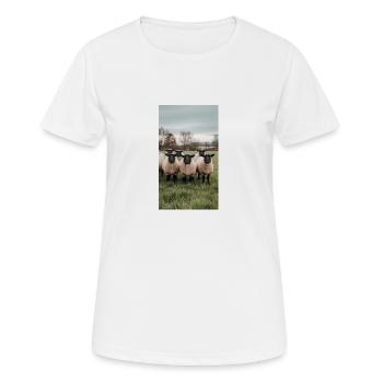Schafe auf der Wiese - Frauen T-Shirt atmungsaktiv - Weiß - Vorne - AI Model Female 172 dark (172cm)