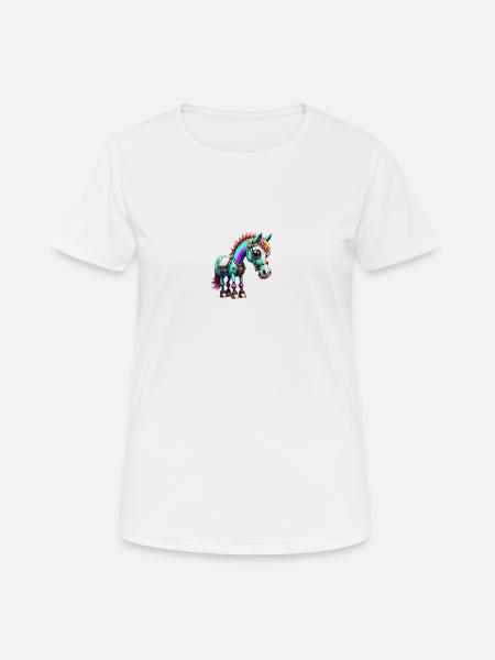 Robot Horse - Women's Breathable T-Shirt - white