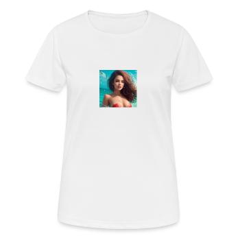 femme océan - T-shirt respirant Femme - blanc - Devant - AI Model Female 172 dark (172cm)