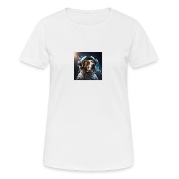 Astronauten Hund, Weltraum, Raumfahrt, Mond, Welta - Frauen T-Shirt atmungsaktiv - Weiß - Vorne - AI Model Female 172 dark (172cm)