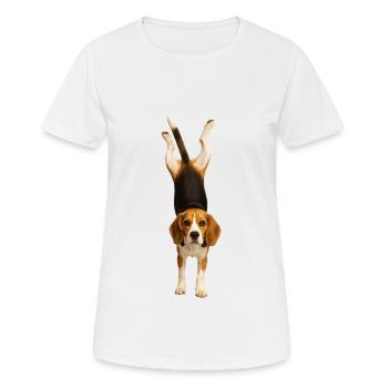 Beagle - Frauen T-Shirt atmungsaktiv - Weiß - Vorne - AI Model Female 172 dark (172cm)