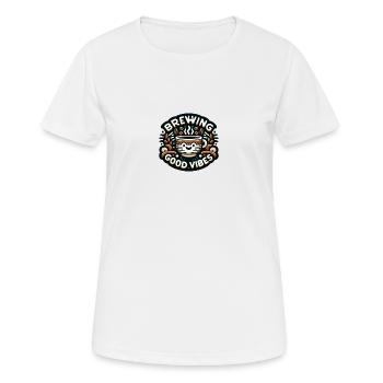 Brewing Coffee - Women's Breathable T-Shirt - white - Front - AI Model Female 172 dark (172cm)