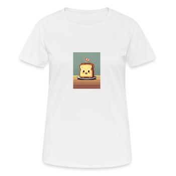 Pixelart Toasbrot - Frauen T-Shirt atmungsaktiv - Weiß - Vorne - AI Model Female 172 dark (172cm)
