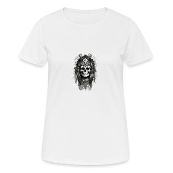 Floral Skull full - Frauen T-Shirt atmungsaktiv - Weiß - Vorne - AI Model Female 172 dark (172cm)