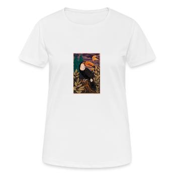 Mystischer Tukan im Mondschein - Frauen T-Shirt atmungsaktiv - Weiß - Vorne - AI Model Female 172 dark (172cm)