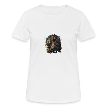 TÊTE DE LION MAJESTUEUX - T-shirt respirant Femme - blanc - Devant - AI Model Female 172 dark (172cm)