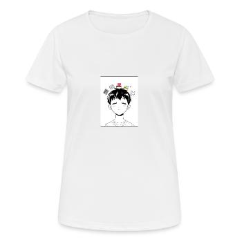 Anime Boy Lost in Thoughts – Ästhetik & Gefühle - Frauen T-Shirt atmungsaktiv - Weiß - Vorne - AI Model Female 172 dark (172cm)