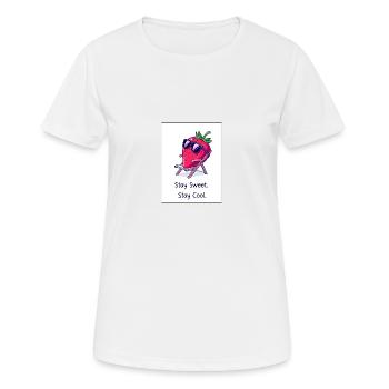 Cool & Sweet : motif fraise dans une chaise longue ! - T-shirt respirant Femme - blanc - Devant - AI Model Female 172 dark (172cm)