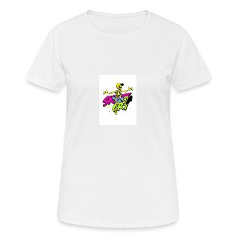 Skate or Cry – Skeleton Streetstyle Design - T-shirt respirant Femme - blanc - Devant - AI Model Female 172 dark (172cm)