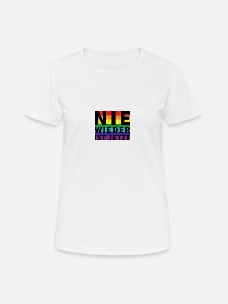 NIE WIEDER IST JETZT Schriftzug Pride - Frauen T-Shirt atmungsaktiv - Weiß