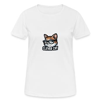 CLEVERE KATZE - Frauen T-Shirt atmungsaktiv - Weiß - Vorne - AI Model Female 172 dark (172cm)