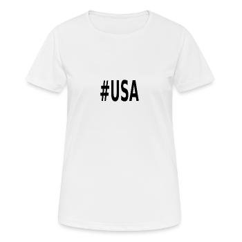 United States - Women's Breathable T-Shirt - white - Front - AI Model Female 172 dark (172cm)