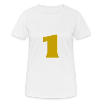 1. 1 AN. 1er ANNIVERSAIRE. ANNIVERSAIRE 1 AN - T-shirt respirant Femme - blanc - Devant - AI Model Female 172 dark (172cm)