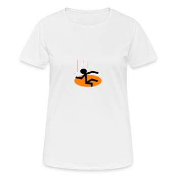Stickman tombe dans le trou - T-shirt respirant Femme - blanc - Devant - AI Model Female 172 dark (172cm)