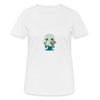Tentacules affectueux 1 - T-shirt respirant Femme - blanc - Devant - AI Model Female 172 dark (172cm)