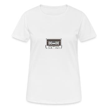 Kassette - Frauen T-Shirt atmungsaktiv - Weiß - Vorne - AI Model Female 172 dark (172cm)