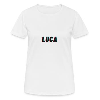 Luca lettering NEW trendy name - Women's Breathable T-Shirt - white - Front - AI Model Female 172 dark (172cm)