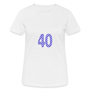 40. 40 YEARS. 40th ANNIVERSARY. 40TH ANNIVERSARY. - Women's Breathable T-Shirt - white - Front - AI Model Female 172 dark (172cm)