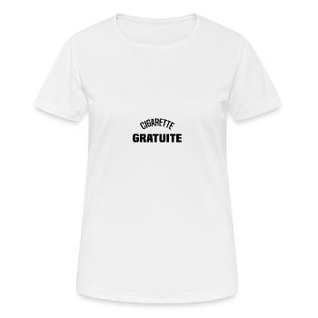 Cigarette gratuite - T-shirt respirant Femme - blanc - Devant - AI Model Female 172 dark (172cm)