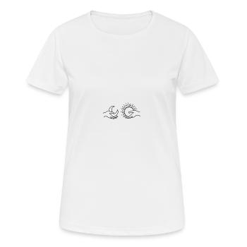 Sonne Mond Hände - Frauen T-Shirt atmungsaktiv - Weiß - Vorne - AI Model Female 172 dark (172cm)