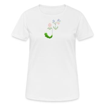 stickende Raupe - Frauen T-Shirt atmungsaktiv - Weiß - Vorne - AI Model Female 172 dark (172cm)
