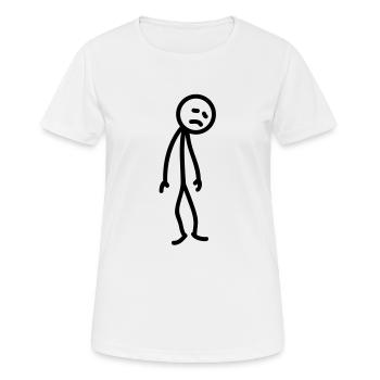 Sad unfortunate stick figure depressed - Women's Breathable T-Shirt - white - Front - AI Model Female 172 dark (172cm)
