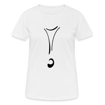 point d'exclamation - T-shirt respirant Femme - blanc - Devant - AI Model Female 172 dark (172cm)